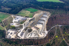 Vue aérienne de Carrière à le quartier Haina in Römhild dans le département Thuringe, Allemagne