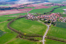Vue aérienne de Du nord à le quartier Simmershausen in Römhild dans le département Thuringe, Allemagne