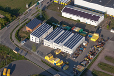 Vue aérienne de Zone commerciale et implantation d'entreprises à Horst à le quartier Minderslachen in Kandel dans le département Rhénanie-Palatinat, Allemagne