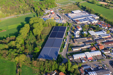 Vue aérienne de Entrepôts à Barthelsmühlring à le quartier Minderslachen in Kandel dans le département Rhénanie-Palatinat, Allemagne