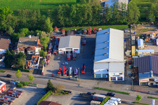 Minderlachen, zone industrielle de Horst, atelier d'échelles à plateau tournant Beitel et Stier GmbH à le quartier Minderslachen in Kandel dans le département Rhénanie-Palatinat, Allemagne vue du ciel