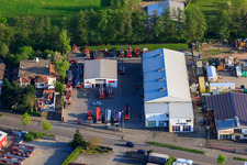 Enregistrement par drone de Minderlachen, zone industrielle de Horst, atelier d'échelles à plateau tournant Beitel et Stier GmbH à le quartier Minderslachen in Kandel dans le département Rhénanie-Palatinat, Allemagne