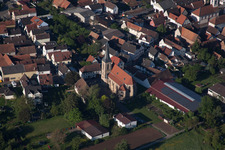 Photographie aérienne de Vue des rues et des maisons des quartiers résidentiels à le quartier Appenhofen in Billigheim-Ingenheim dans le département Rhénanie-Palatinat, Allemagne