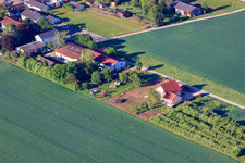Vue aérienne de Domaine viticole Arno & Oliver Heintz à Minfeld dans le département Rhénanie-Palatinat, Allemagne