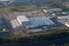 Vue oblique de Zone industrielle d'Oberwald à Wörth am Rhein dans le département Rhénanie-Palatinat, Allemagne