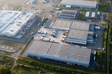 Vue aérienne de Zone industrielle d'Oberwald à Wörth am Rhein dans le département Rhénanie-Palatinat, Allemagne