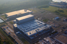 Vue d'oiseau de Chantier de la société Pfälzer Erfrischungsgetränke GmbH à Wörth am Rhein dans le département Rhénanie-Palatinat, Allemagne