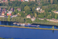 Vue aérienne de Vieux-Port à Germersheim dans le département Rhénanie-Palatinat, Allemagne