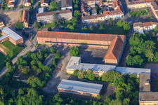 Vue aérienne de Sur le front de Diez à Germersheim dans le département Rhénanie-Palatinat, Allemagne