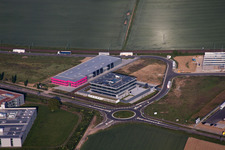Vue aérienne de Zone industrielle et commerciale nord avec DBK David + Baader GmbH à Rülzheim dans le département Rhénanie-Palatinat, Allemagne