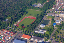 Vue aérienne de Stade du SV Rülzheim 1920 eV à Rülzheim dans le département Rhénanie-Palatinat, Allemagne