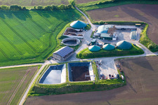 Vue aérienne de Usine de biogaz à le quartier Münsterbrock in Marienmünster dans le département Rhénanie du Nord-Westphalie, Allemagne
