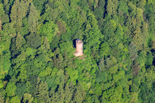Vue aérienne de Tour Huguenote à Bad Karlshafen dans le département Hesse, Allemagne