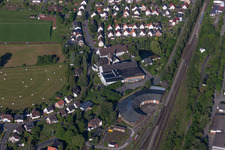 Vue aérienne de Dépôt ferroviaire à le quartier Ottbergen in Höxter dans le département Rhénanie du Nord-Westphalie, Allemagne