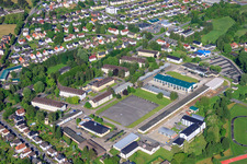 Vue aérienne de Caserne du 7e bataillon de défense NBC à Höxter dans le département Rhénanie du Nord-Westphalie, Allemagne