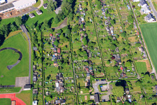 Vue aérienne de Jardin familial Hexenstieg à Höxter dans le département Rhénanie du Nord-Westphalie, Allemagne