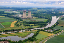 Vue aérienne de Preussenelektra GmbH — Centrale nucléaire Grafenrheinfeld à Grafenrheinfeld dans le département Bavière, Allemagne
