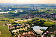 Vue aérienne de Asphaltmischwerke Main-Saale GmbH & Co.KG Usine de Grafenrheinfeld à Röthlein dans le département Bavière, Allemagne