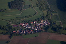 Vue aérienne de Altertheim dans le département Bavière, Allemagne