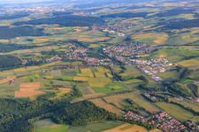 Vue aérienne de Aperçu des villes du Kraichgau depuis le nord à Meckesheim dans le département Bade-Wurtemberg, Allemagne