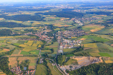 Vue aérienne de Aperçu des villes du Kraichgau depuis le nord à Meckesheim dans le département Bade-Wurtemberg, Allemagne