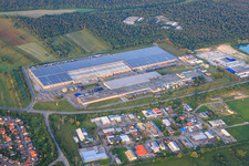 Photographie aérienne de Zone industrielle Bruchstücker et Goodyear à Philippsburg dans le département Bade-Wurtemberg, Allemagne