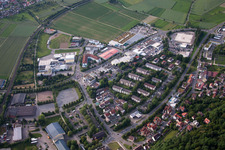 Vue aérienne de Zone commerciale de la Benzstrasse à Herrenberg dans le département Bade-Wurtemberg, Allemagne