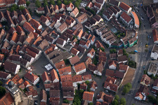 Vue aérienne de Hirschplan vers la place du marché à Herrenberg dans le département Bade-Wurtemberg, Allemagne