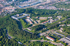 Vue oblique de Complexe du château de Veste Wilhelmsburg (Œuvre XII) à le quartier Mitte in Ulm dans le département Bade-Wurtemberg, Allemagne