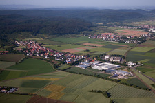 Vue aérienne de Du nord à le quartier Weilheim in Tübingen dans le département Bade-Wurtemberg, Allemagne