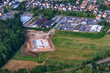 Nouveau bâtiment EDEKA dans la Lauterburger Straße à Kandel dans le département Rhénanie-Palatinat, Allemagne hors des airs