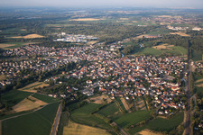 Drusenheim dans le département Bas Rhin, France du point de vue du drone