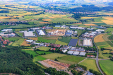 Vue aérienne de Besges, zone industrielle à Fulda dans le département Hesse, Allemagne