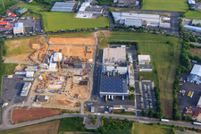 Photographie aérienne de Zone industrielle avec chantier de construction pour l'agrandissement de Milupa à Schleyerstr à le quartier Besges in Fulda dans le département Hesse, Allemagne