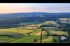 Vue aérienne de Aérodrome de planeurs à Gedern dans le département Hesse, Allemagne