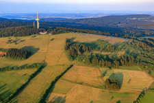 Vue aérienne de Hoherodskopf dans le département Hesse, Allemagne