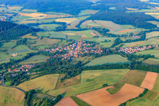 Vue aérienne de Vollmerz dans le département Hesse, Allemagne