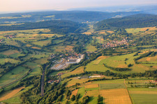 Vue aérienne de Sinntal dans le département Hesse, Allemagne