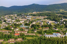 Vue aérienne de Caserne de la Bundeswehr du régiment d'État bavarois LRgt BY et SanVersZ Wildflecken à Wildflecken dans le département Bavière, Allemagne