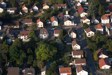 Quartier Dannstadt in Dannstadt-Schauernheim dans le département Rhénanie-Palatinat, Allemagne depuis l'avion