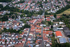 Vue aérienne de Dammstr à le quartier Bobenheim in Bobenheim-Roxheim dans le département Rhénanie-Palatinat, Allemagne