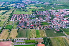 Vue aérienne de De l'est à le quartier Niederkirchen in Niederkirchen bei Deidesheim dans le département Rhénanie-Palatinat, Allemagne