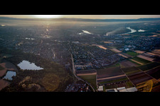 Quartier Gartenstadt in Ludwigshafen am Rhein dans le département Rhénanie-Palatinat, Allemagne depuis l'avion