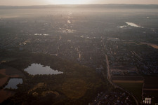 Vue d'oiseau de Quartier Gartenstadt in Ludwigshafen am Rhein dans le département Rhénanie-Palatinat, Allemagne