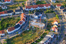Vue aérienne de Chantier de construction sur la Einzkeimer Straße à Mutterstadt dans le département Rhénanie-Palatinat, Allemagne