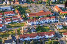Vue aérienne de REWE à Mutterstadt dans le département Rhénanie-Palatinat, Allemagne