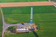 Chantiers de construction de parcs éoliens à le quartier Offenbach in Offenbach an der Queich dans le département Rhénanie-Palatinat, Allemagne d'en haut