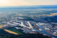 Photographie aérienne de KA Rheinhafen EnBW à le quartier Rheinhafen in Karlsruhe dans le département Bade-Wurtemberg, Allemagne