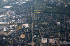 Vue aérienne de Pulverhausstr à le quartier Grünwinkel in Karlsruhe dans le département Bade-Wurtemberg, Allemagne