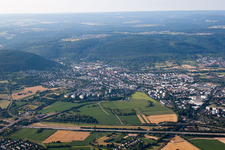 Vue d'oiseau de Ettlingen dans le département Bade-Wurtemberg, Allemagne